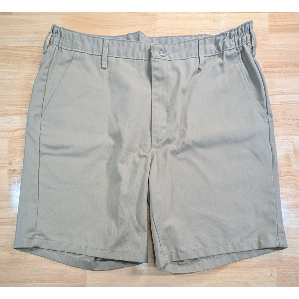 Red Kap Mens Khaki Work Shorts PT42KH Size 39/40 Tan Twill Elastic Waist Utility